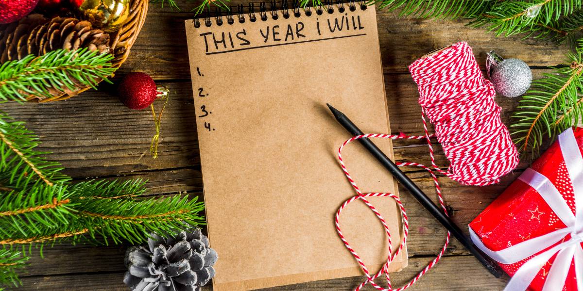 Wine resolutions on a notepad