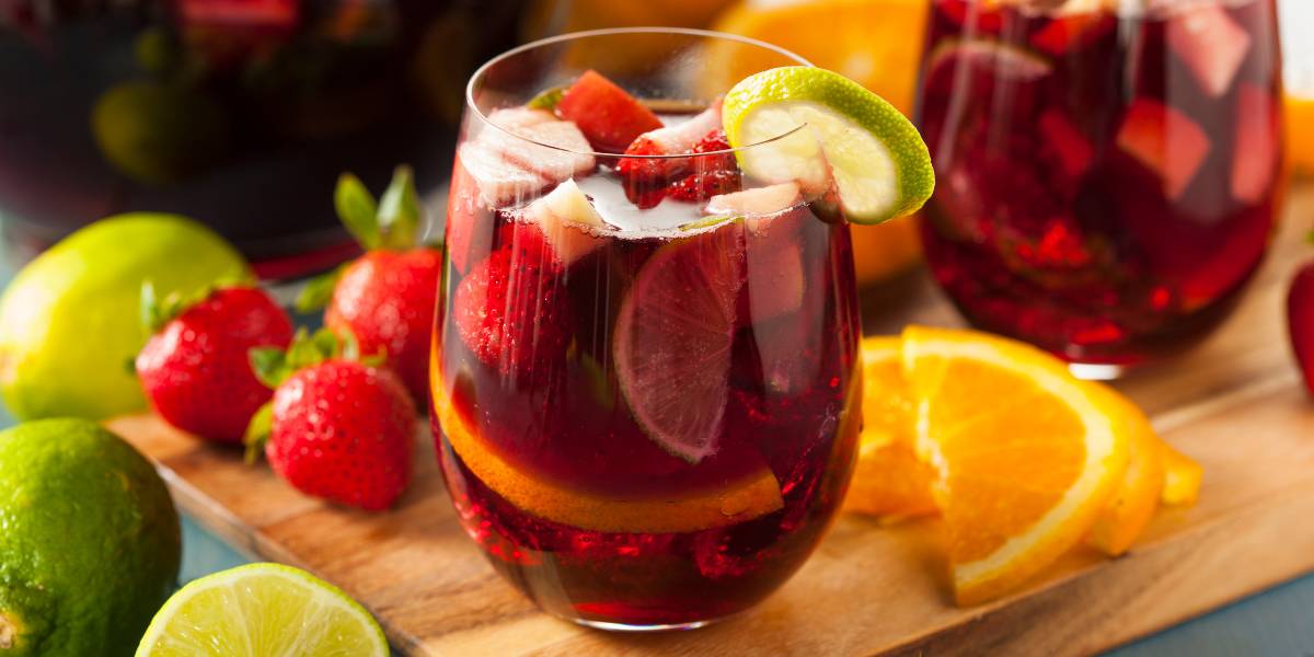 The best red wine for sangria used for this glass.
