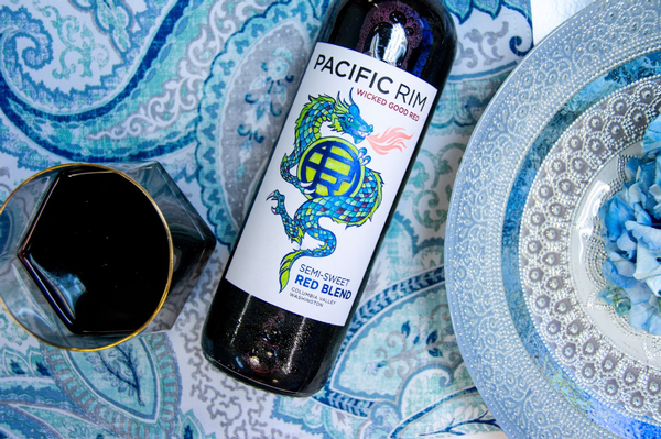 Pacific rim wine helping bridge the connection between love and wine with a picnic setup.