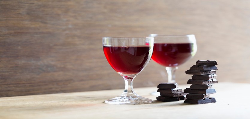 red wine and chocolate